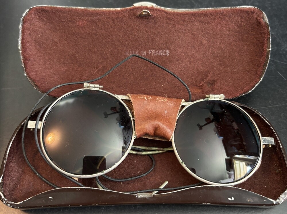 Vintage Unbranded French Glacier Sunglasses with Case